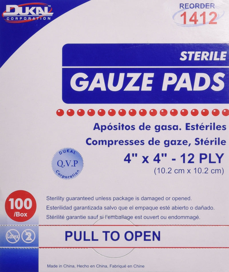 DKL1412 - Dukal Sterile Gauze Pad, 4x4, 12 ply - NewNest Australia