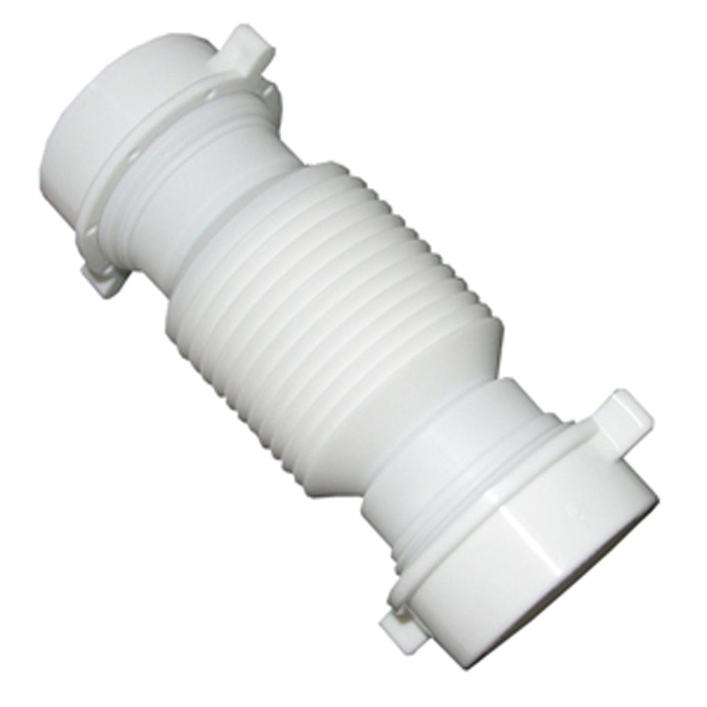 LASCO 03-4355 White Plastic Tubular 1-1/2-Inch Slip Joint Coupling Flexible and Extendable with Nuts and Washers - NewNest Australia