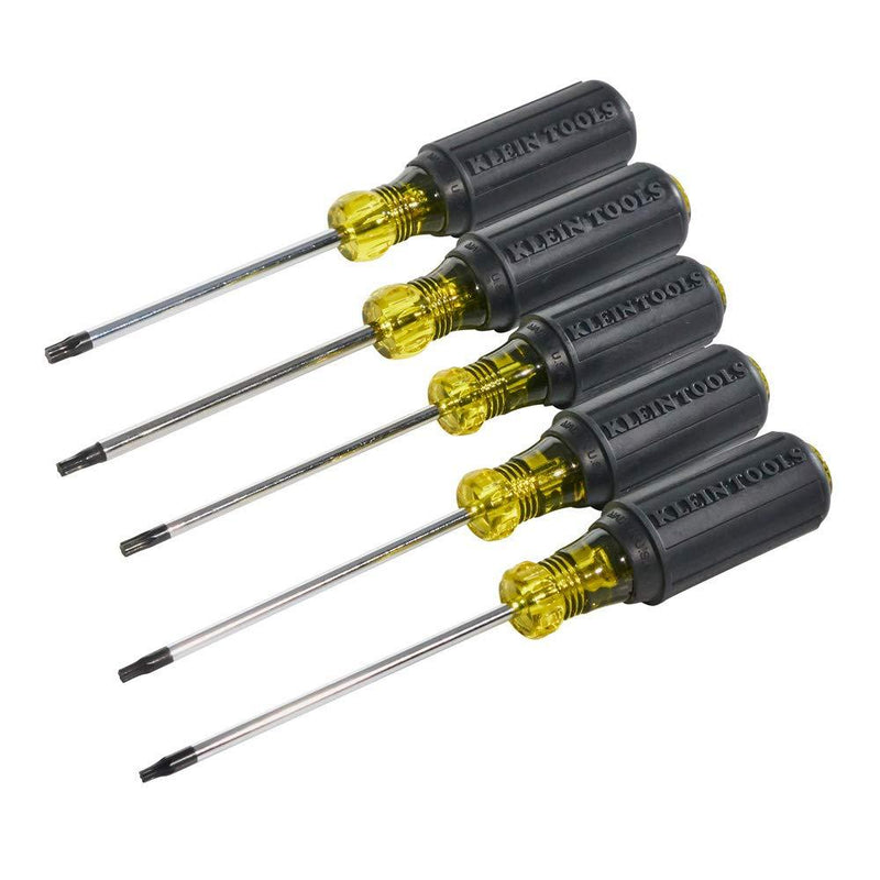 Klein Tools 19555 TORX Cushion Grip Screwdriver Set with T15, T20, T25, T27 and T30 Tip sizes, 5-Piece - NewNest Australia