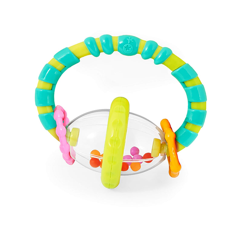 Bright Starts Grab & Spin Baby Rattle & BPA-Free Teether Toy, Ages 3 Months+, Colors May Vary Spin Rattle - NewNest Australia