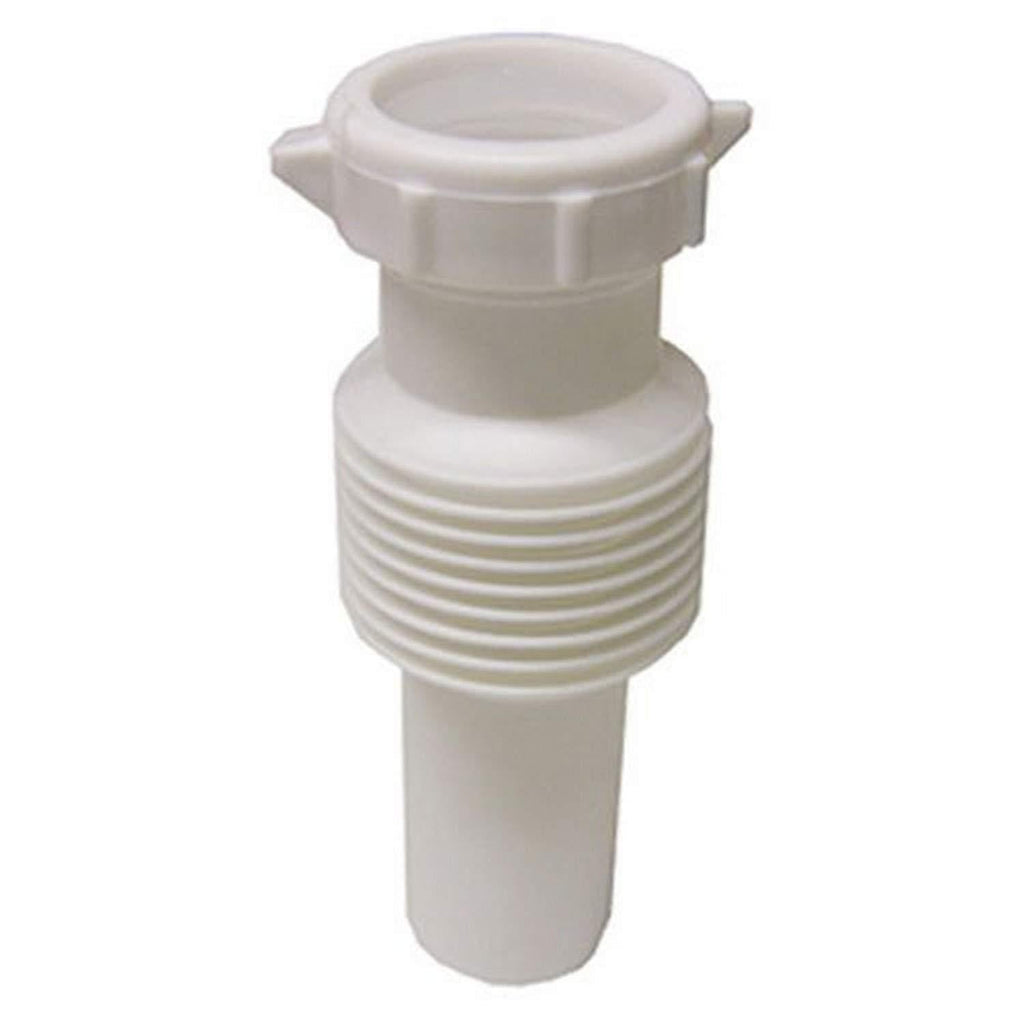 LASCO 03-4315 White Plastic Tubular 1-1/4-Inch Flexible Extendable Slip Joint Extension with Nut and Washer - NewNest Australia