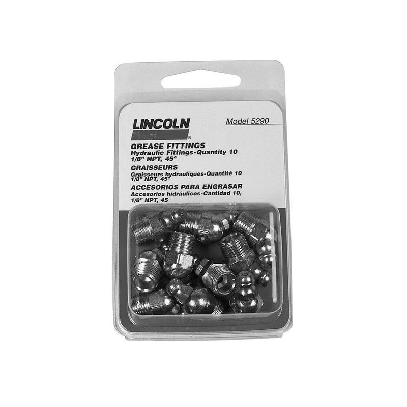 Lincoln Lubrication 5290 1/8" Pipe Thread FTG 45 Angle Grease Fitting, (Card of 10) - NewNest Australia