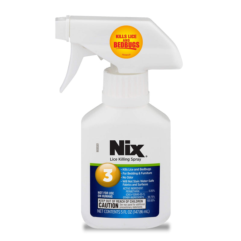 Nix Lice & Bed Bug Killing Spray for Home, Bedding & Furniture, Transparent, 5 Fl.Oz - NewNest Australia