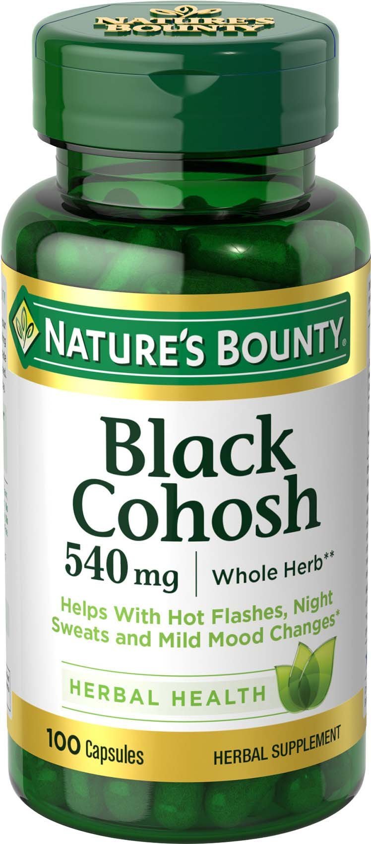 Nature's Bounty Black Cohosh Root Pills and Herbal Health Supplement, Natural Menopausal Support, 540 mg, 100 Capsules - NewNest Australia