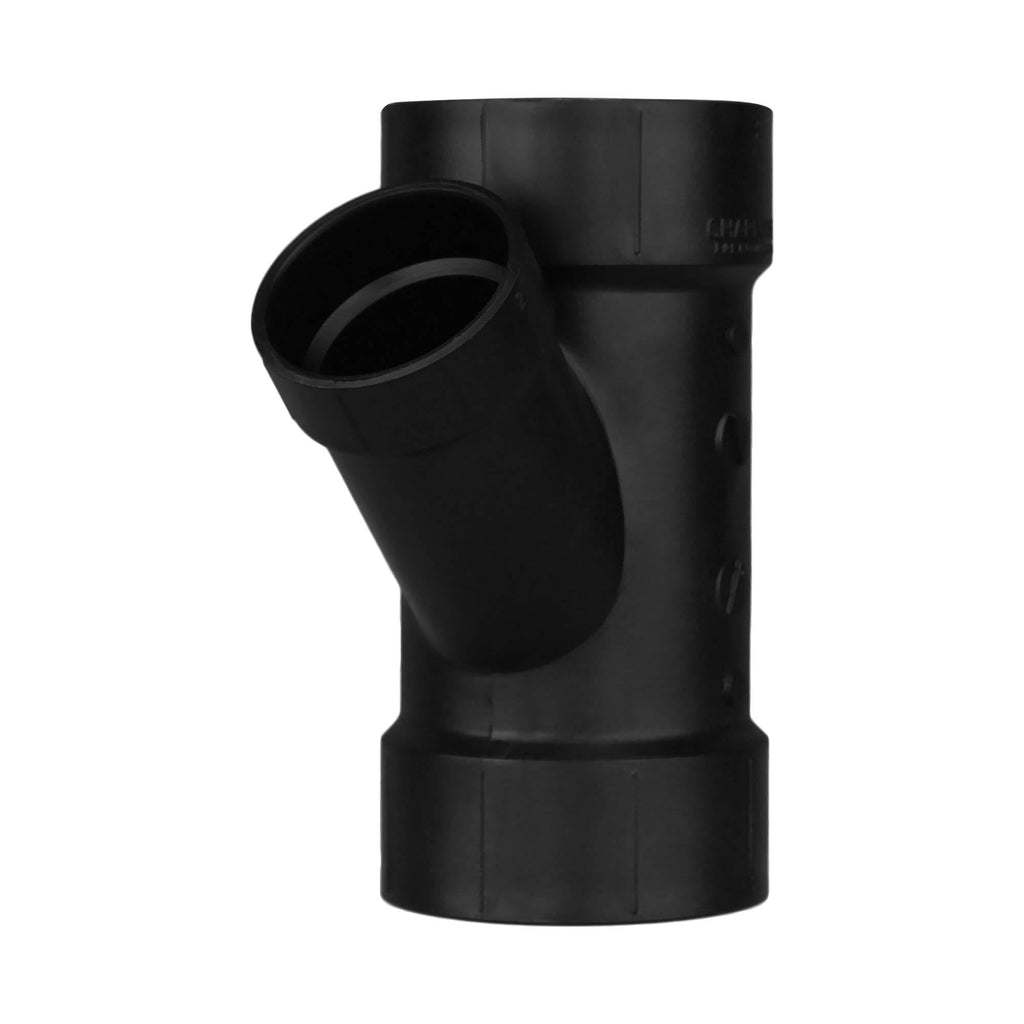 Charlotte Pipe 3" X 3" X 2" Wye Pipe Fitting - Reducing (Hub x Hub) Schedule 40 ABS DWV (Drain, Waste and Vent) Durable, Easy to Install, and High Tensile for Home or Industrial Use (Single Unit) 3" X 3" X 2" (EA Qty: 1) Black - NewNest Australia