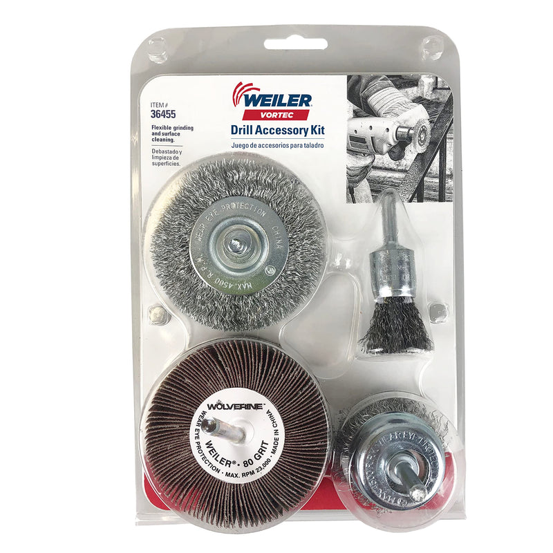 Weiler 36455 Die Grinder/Drill Accessory Kit, 4 Piece - NewNest Australia