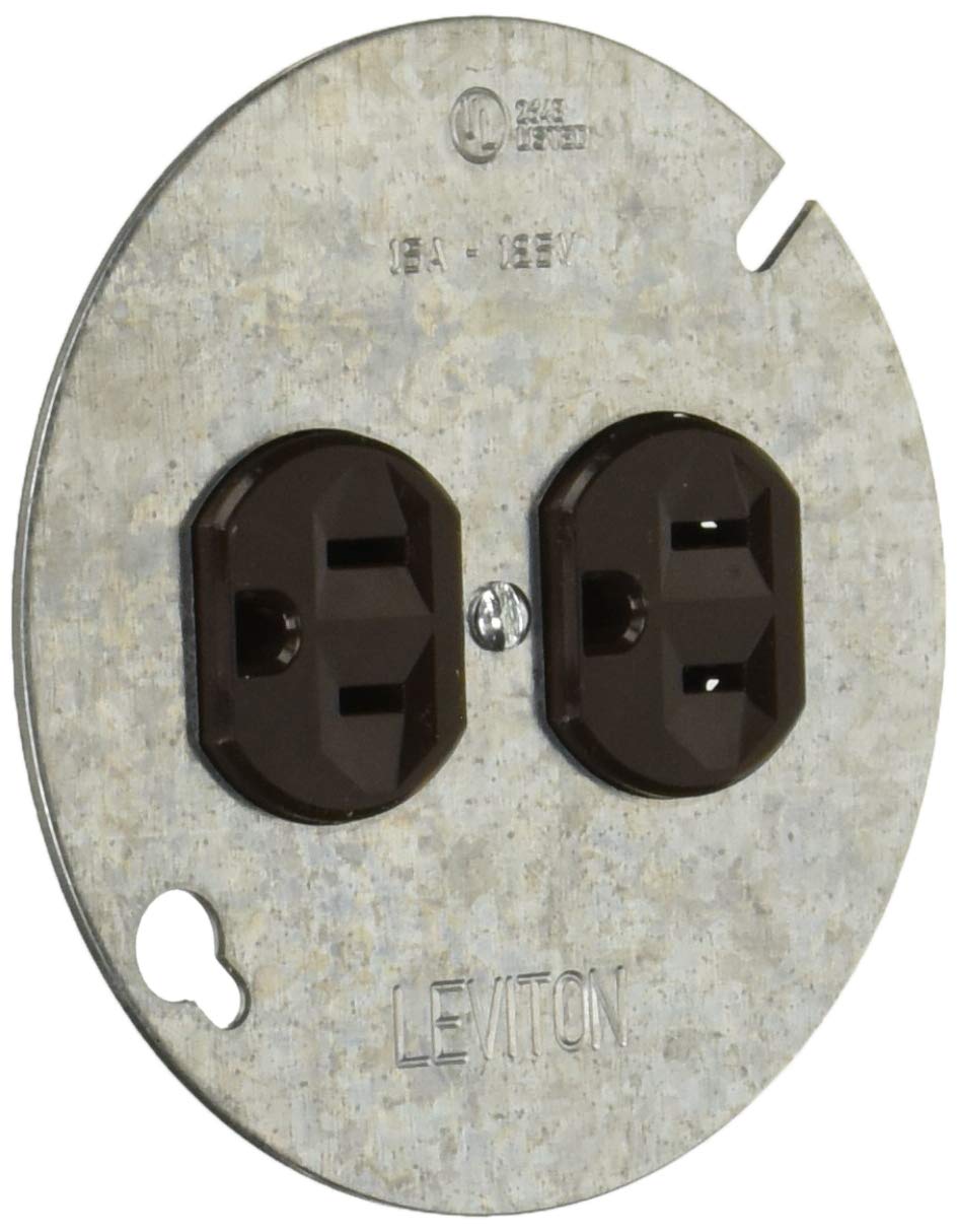 Leviton 5042 15 Amp, 125 Volt, Duplex Receptacle On 4-Inch Cover, Zinc Plated Steel - NewNest Australia