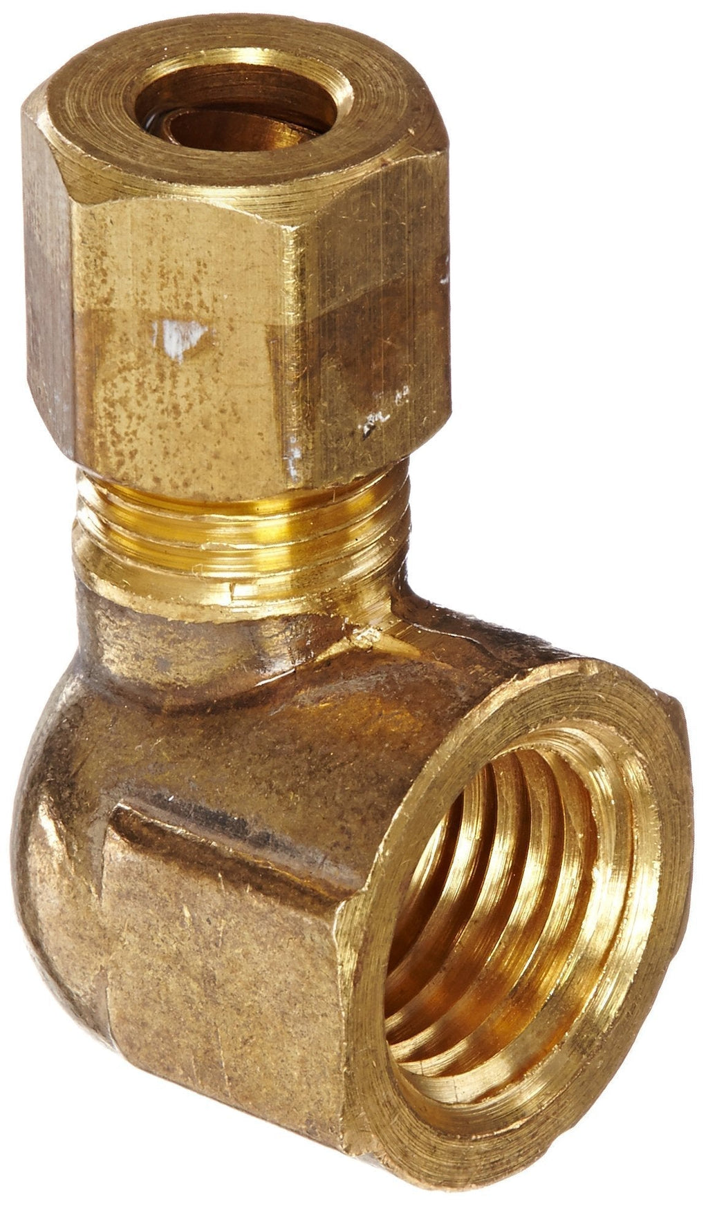 Anderson Metals 50069 Brass Compression Tube Fitting, 90 Degree Elbow, 1/4" Tube OD Male Compression x 1/4" NPT Female Pipe Size - NewNest Australia