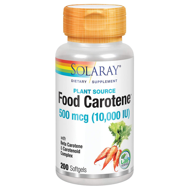 Solaray Food Carotene, Vitamin A 10000 IU | Healthy Skin, Eyes, Antioxidant & Immune Support (200 CT) 200 Count (Pack of 1) - NewNest Australia