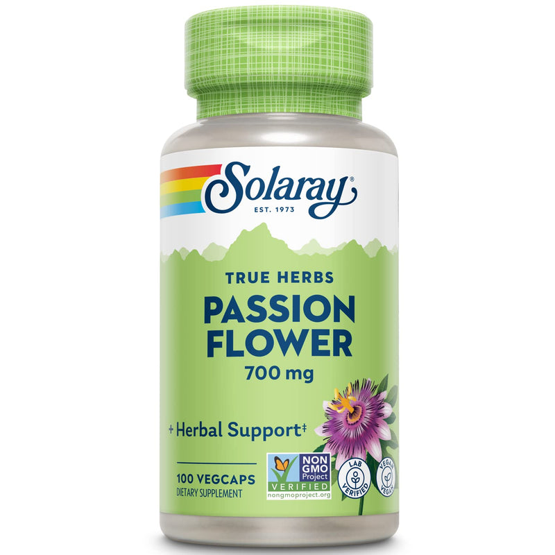 Solaray Passion Flower Aerial Extract 350mg | Healthy Relaxation & Focus Support | May Help Calm Mental Chatter & Restlessness | 100 VegCaps - NewNest Australia