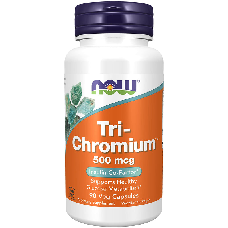 NOW Supplements, Tri-Chromium™ 500 mcg with Cinnamon, Insulin Co-Factor*, 90 Veg Capsules - NewNest Australia