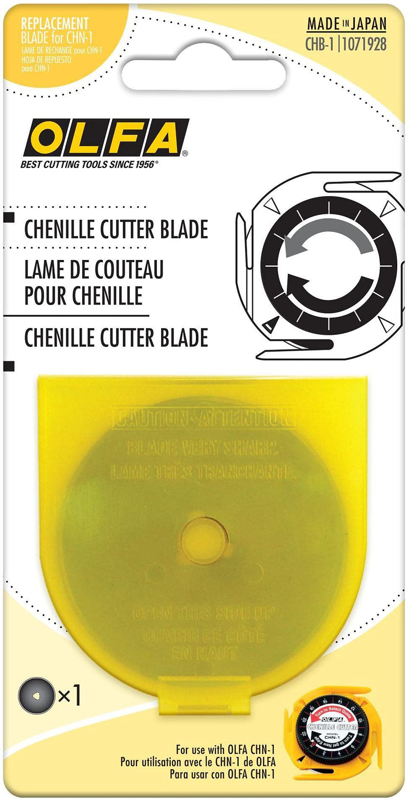 OLFA Chenille Cutter Replacement Blade, 1 Blade (CHB-1) - Tungsten Steel Circular Rotary Cutter Blade for Chenille Fabric, Crafts, Sewing, Quilting, Replacement Blade: Fits OLFA CHN-1 Chenille Cutter - NewNest Australia