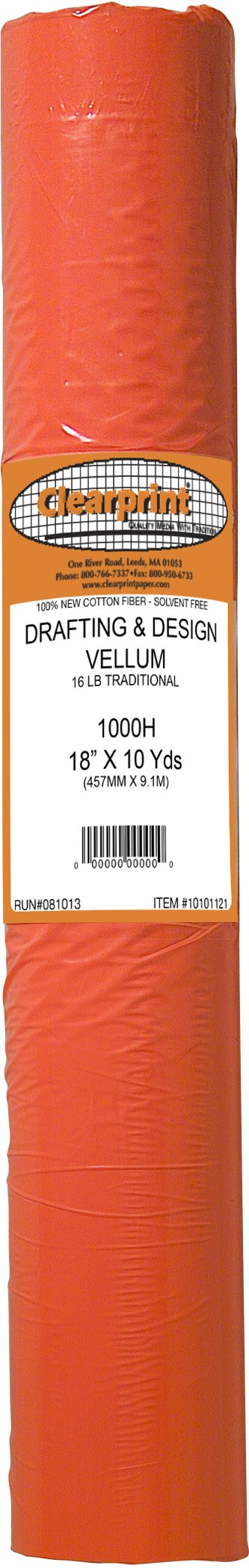 Clearprint 1000H Design Vellum Roll, 16 lb., 100% Cotton, 18 Inches W x 10 Yards Long, 1 Each (10101121) - NewNest Australia