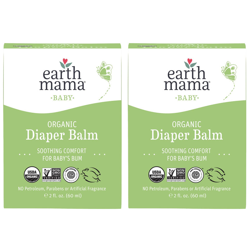 Organic Diaper Balm by Earth Mama | Safe Calendula Cream to Soothe and Protect Sensitive Skin, Non-GMO Project Verified, 2-Fluid Ounce (2-Pack) 2 Fl Oz (Pack of 2) - NewNest Australia