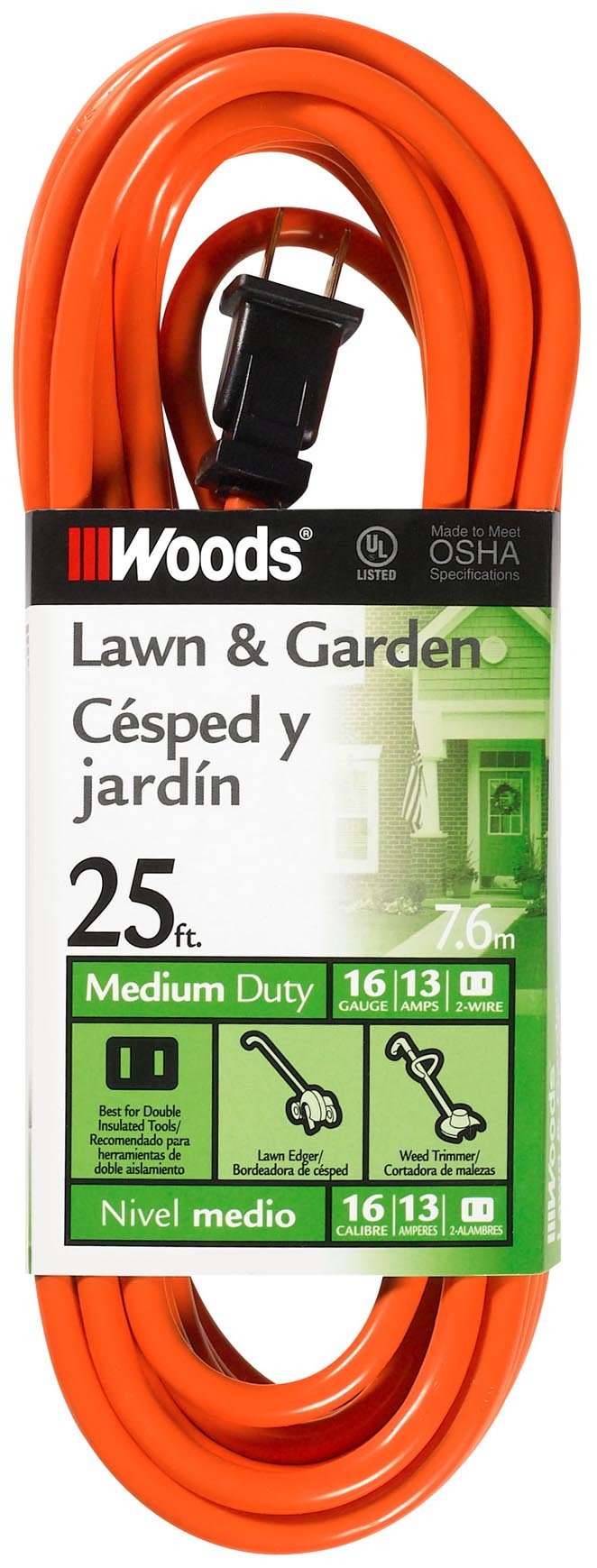 Woods 0722 16/2 Vinyl SJTW General Purpose Extension Cord, 25-Foot, Orange 25 ft - NewNest Australia