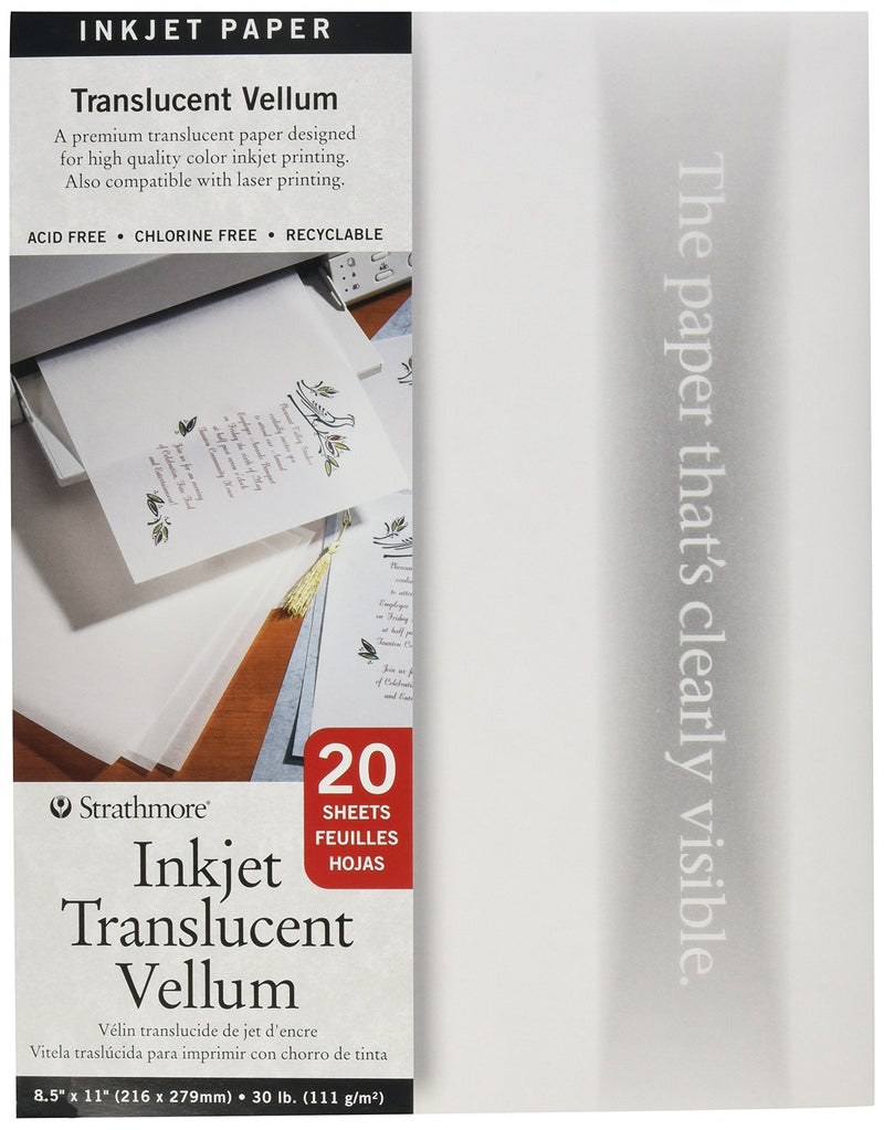 Strathmore 59-803 Printable Vellum 20Sheet Translucent, 8.5"x11", Multicolor, 20 Sheets - NewNest Australia