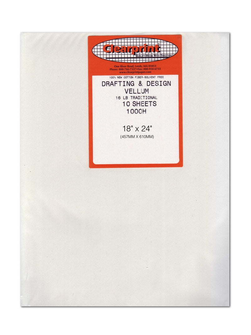 Clearprint 1000H Series 18 x 24 Inches Unprinted Vellum, 10-Sheet Pack (CP10201222) - NewNest Australia