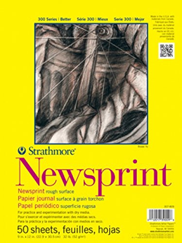 Strathmore 307-809 300 Series Rough Newsprint Pad, 9"x12", 50 sheets, Natural Tone - NewNest Australia