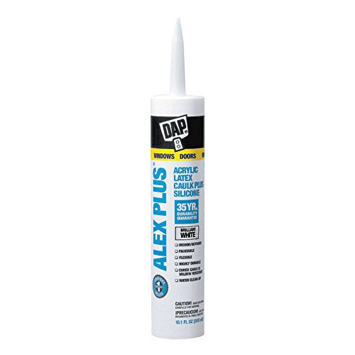 Dap 18101 ALEX PLUS Acrylic Latex Caulk Plus Silicone - White 10.1-oz Cartridge (18152) - NewNest Australia