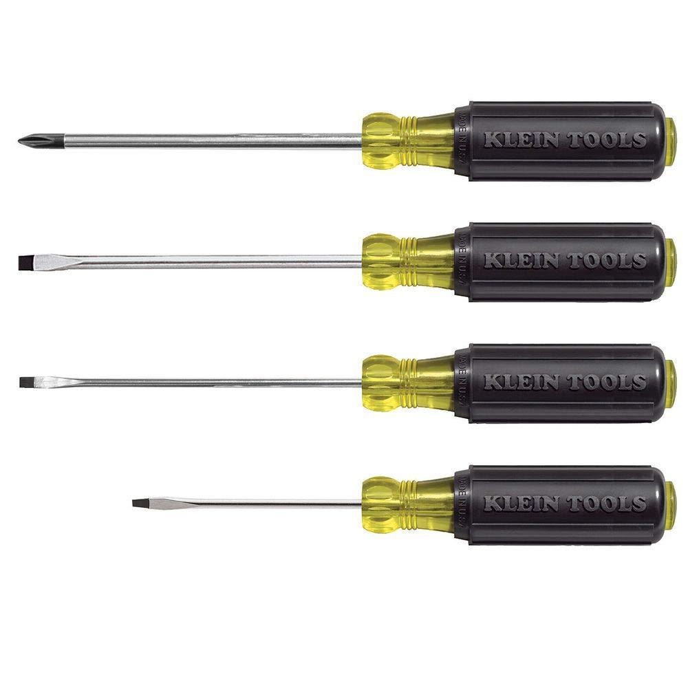 Klein Tools 85484 Mini Slotted and Phillips Screwdriver Set with Tip-Identand Premium Chrome Plated Shafts, 4-Piece - NewNest Australia