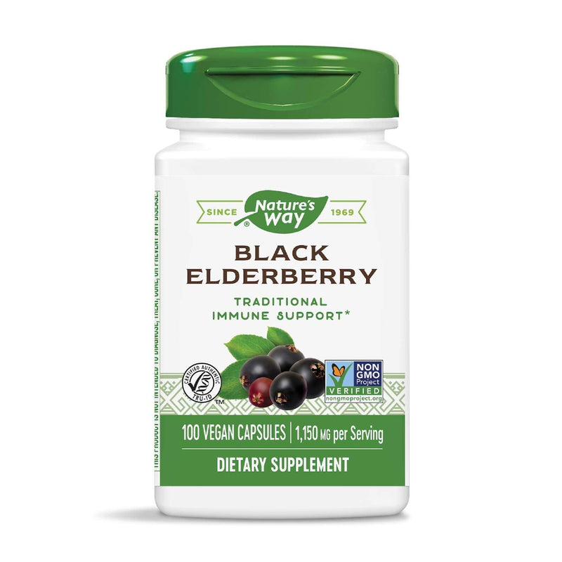 Nature's Way Black Elderberry, 1,150 mg per serving, 100 VCaps (Packaging May Vary) - NewNest Australia