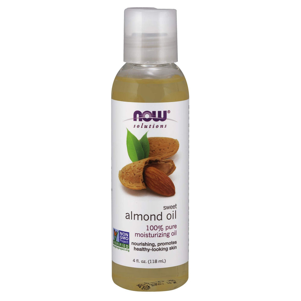 NOW Solutions, Sweet Almond Oil, 100% Pure Moisturizing Oil, Promotes Healthy-Looking Skin, Unscented Oil, 4-Ounce 4 Fl Oz (Pack of 1) - NewNest Australia