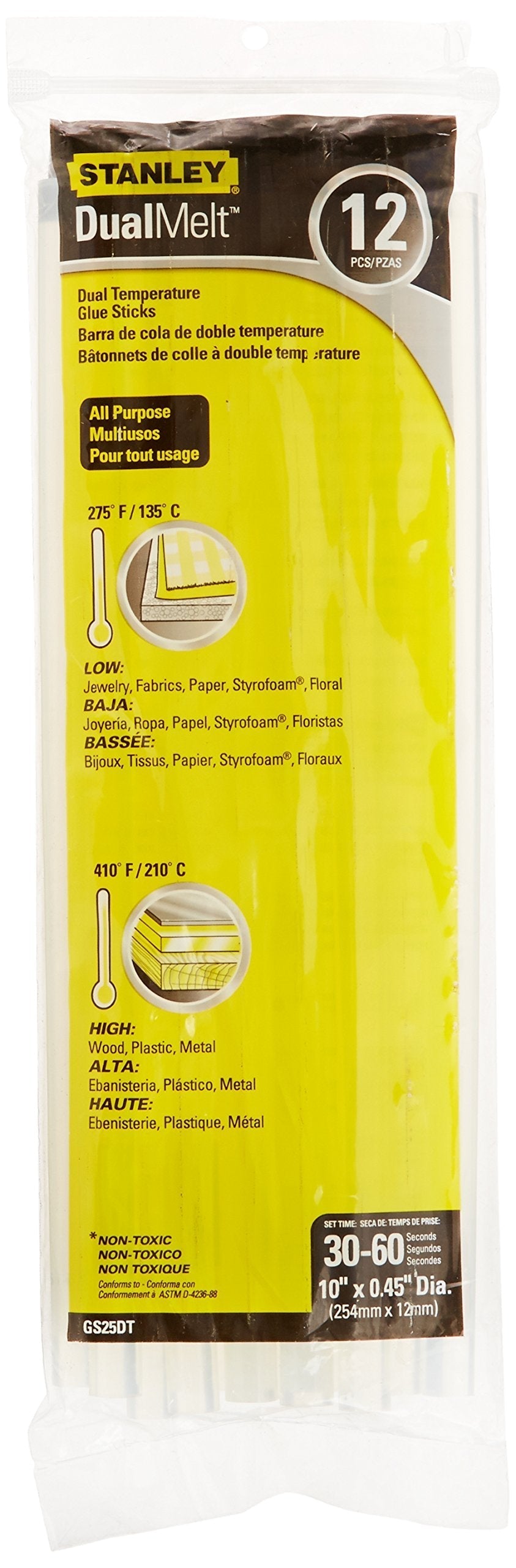 STANLEY Hot Glue Sticks, Dual Temp, 10-Inch, 12-Pack (GS25DT) - NewNest Australia