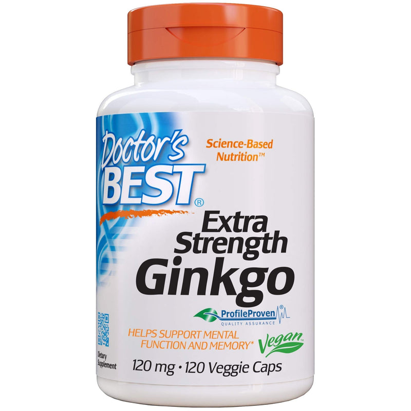 Doctor's Best Extra Strength Ginkgo, Non-GMO, Gluten Free, Vegan, Soy Free, Promotes Mental Function and Memory, 120 mg, 120 Count (Pack of 1) - NewNest Australia
