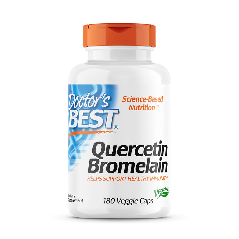 Doctor's Best Quercetin Bromelain, Immunity Support, Heart, Joint & Healthy Respiratory System, Non-GMO, Vegan, Gluten Free, Soy Free,180 VC - NewNest Australia