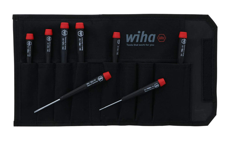 Wiha 26199 Slotted and Phillips Screwdriver Set in Rugged Canvas Pouch, 8 Piece - NewNest Australia