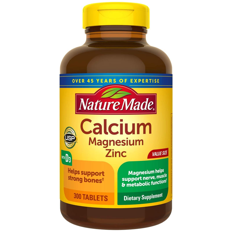 Nature Made Calcium, Magnesium Oxide, Zinc with Vitamin D3 helps support Bone Strength, Tablets, 300 Count - NewNest Australia