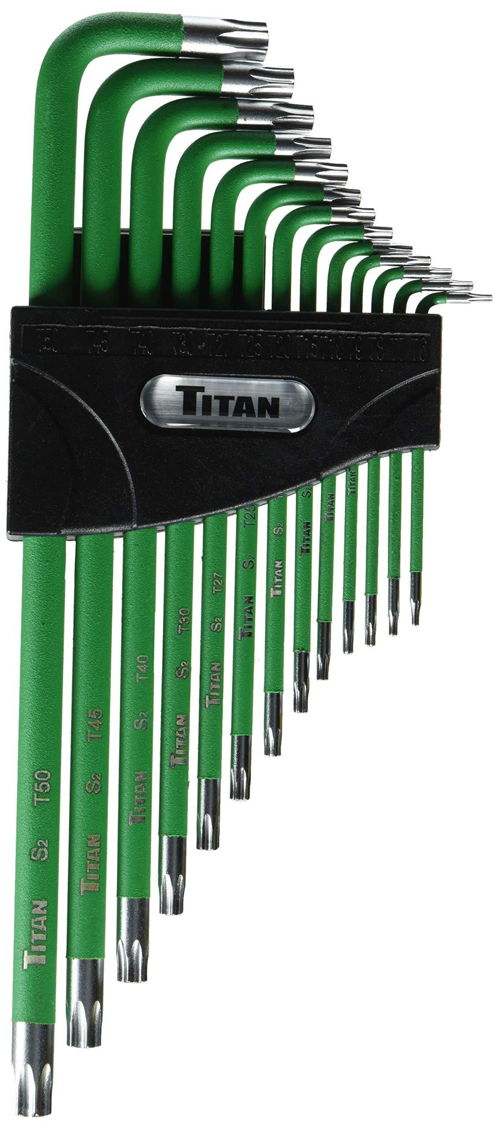 Titan 12715 Extra-Long Arm Tamper Resistant Star Key Set - 13 Piece Green - NewNest Australia