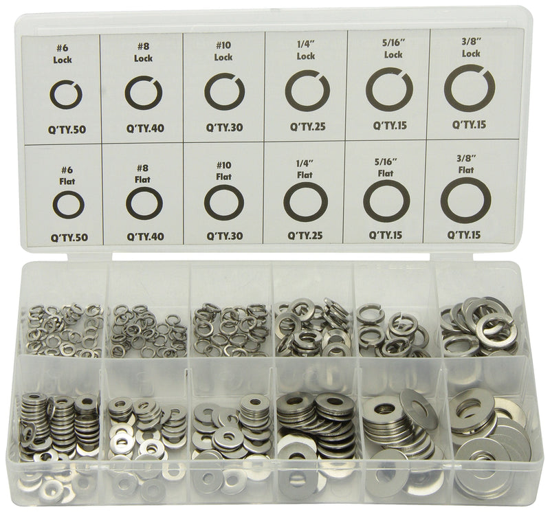 Advanced Tool Design Model ATD-360 350 Piece Stainless Lock and Flat Washer Assortment - NewNest Australia