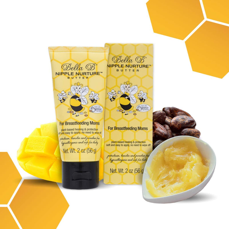 Bella B Nurturing Nipple Butter 2 oz - Organic Nipple Cream For Breastfeeding - Natural Nipplecreams For Breastfeeding - Breastfeeding Nipple Cream - Nipple Cream For Breastfeeding Organic 2 Ounce (Pack of 1) - NewNest Australia
