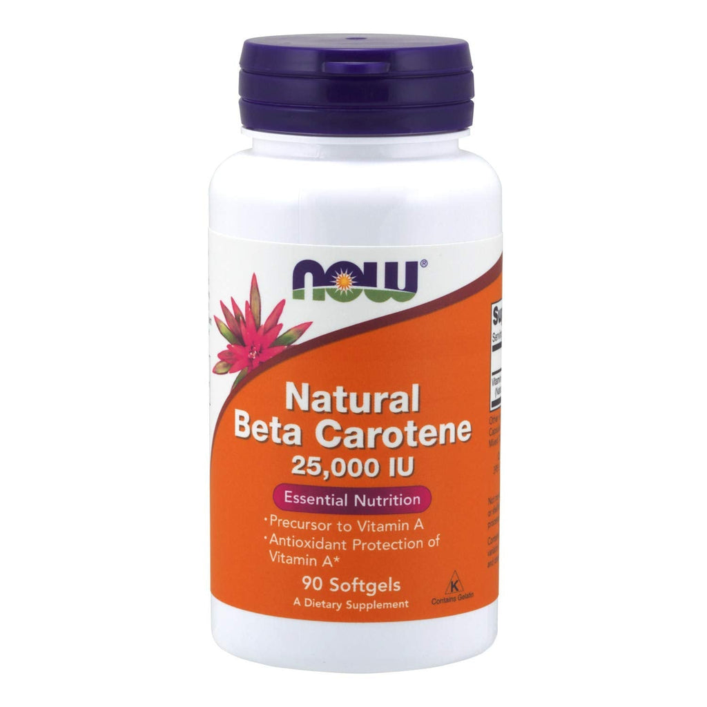 NOW Supplements, Natural Beta Carotene 25,000 IU, Essential Nutrition, 90 Softgels 90 Count (Pack of 1) - NewNest Australia