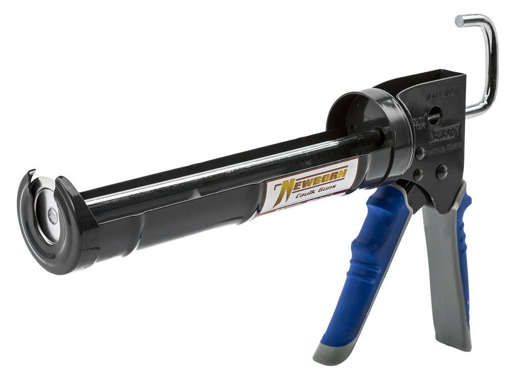 Newborn Pro Super Ratchet Rod Caulk Gun with Gator Trigger Comfort Grip, 1/10 Gallon Cartridge, 6:1 Thrust Ratio, Standard, Model:910-GTR - NewNest Australia
