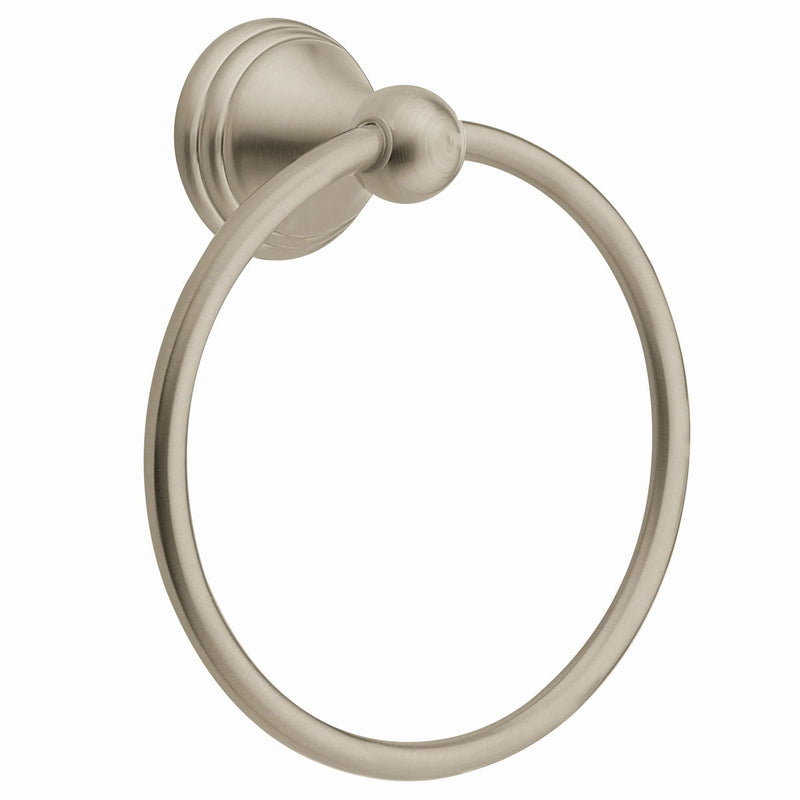 Moen DN8486BN Preston Collection Bathroom Hand Towel Ring, Spot Resist Brushed Nickel, 7 Inch - NewNest Australia