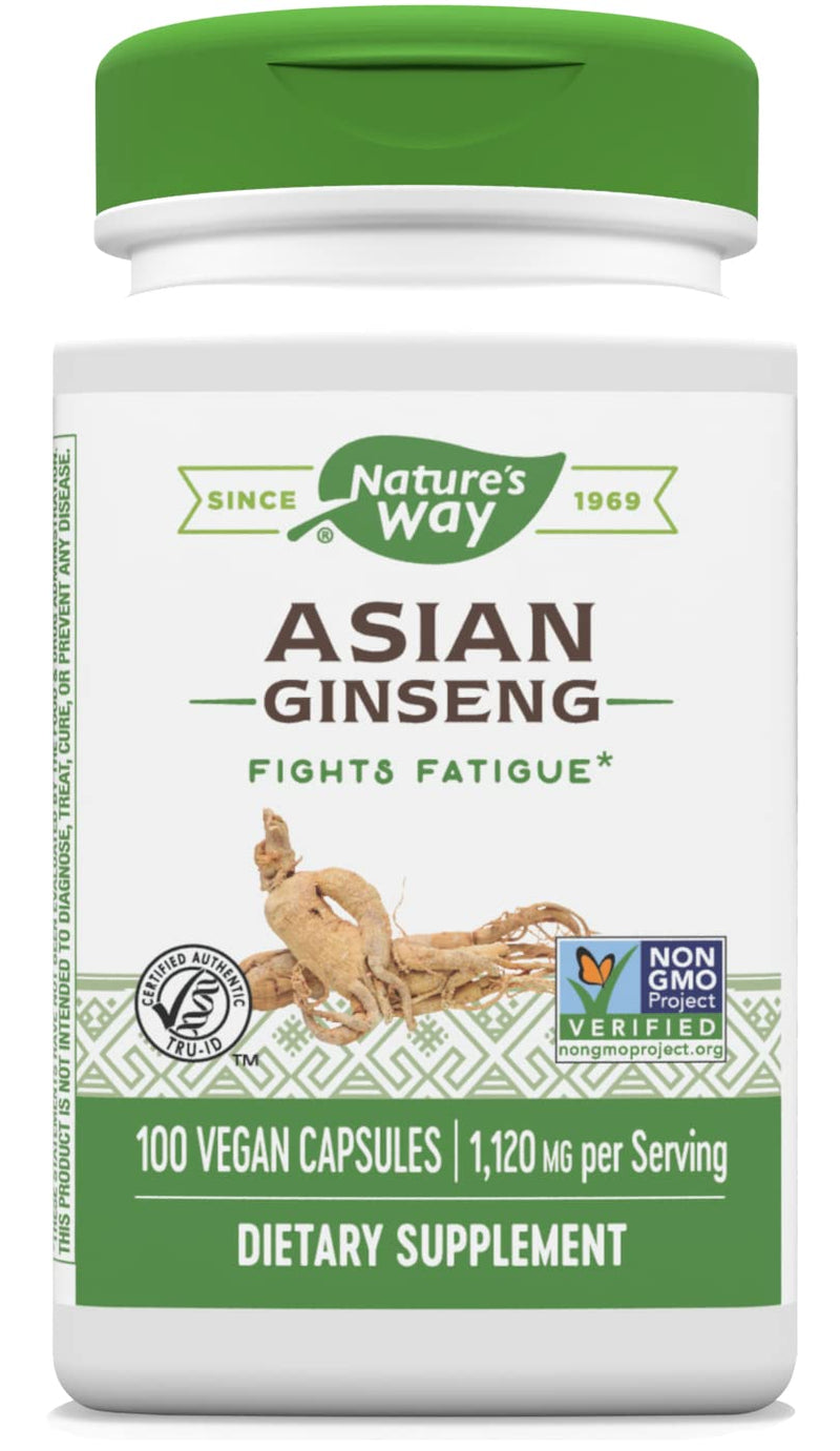 Nature's Way Premium Herbal Asian Ginseng 1120 mg per serving Capsules, 100 Count 100 Count (Pack of 1) - NewNest Australia