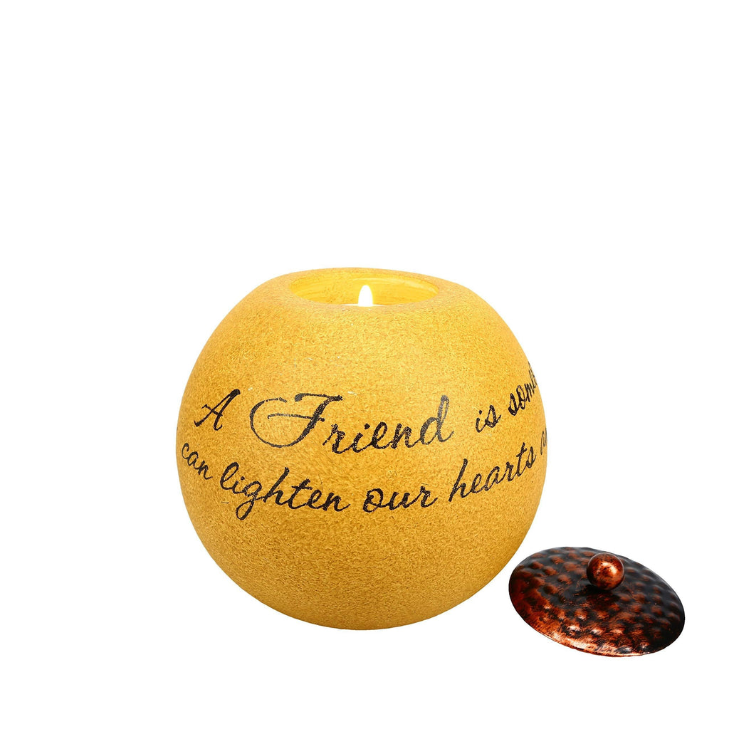 NewNest Australia - Pavilion Gift Company Comfort Candles 4-1/2-Inch Round Candle Holder, Friend 