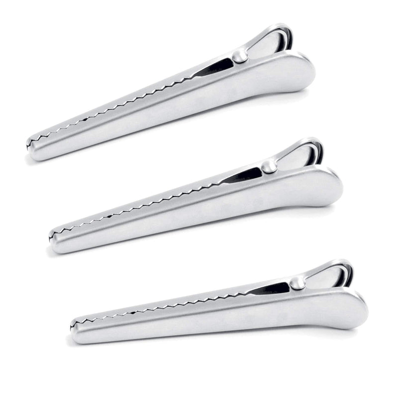 NewNest Australia - Norpro Stainless Steel Jaw Clips, Set of 3, 3 Piece, Silver 