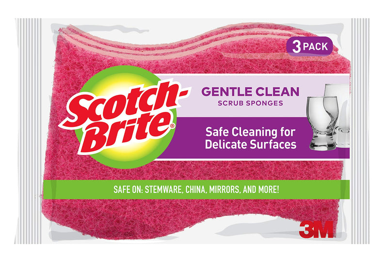 Scotch-Brite Delicate Care Scrub Sponge 3/Pkg, 3 Count (Pack of 1) 3 Count (Pack of 1) - NewNest Australia