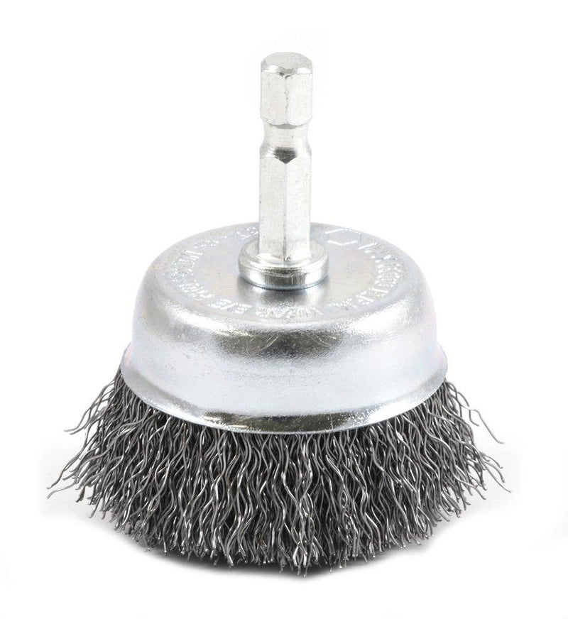 Forney 72729 Wire Cup Brush, Coarse Crimped with 1/4-Inch Hex Shank, 2-Inch-by-.012-Inch - NewNest Australia