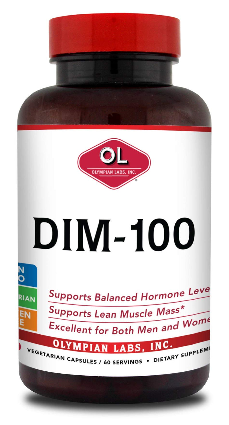 Olympian Labs DIM Supplement 100mg - DIM Diindolylmethane 60 Capsule Supply of DIM for Estrogen Balance, Hormone Menopause Relief, Acne Treatment, PCOS, Bodybuilding 100 MG, 60 Caps - NewNest Australia