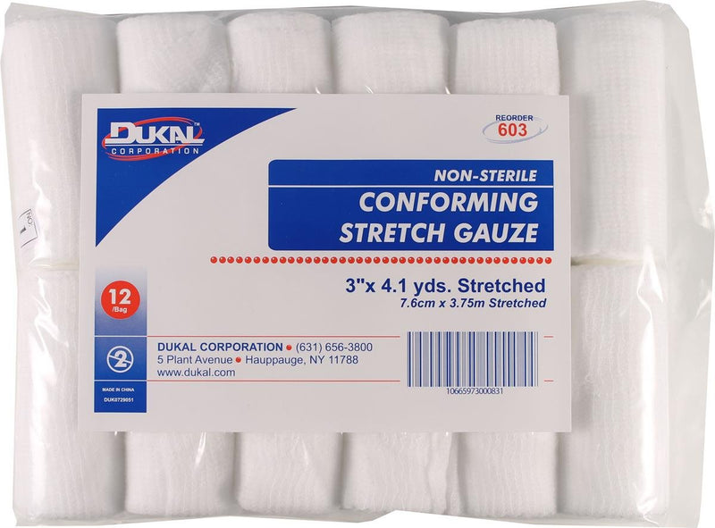 023010 Non-Sterile Conforming Stretch Gauze White, 3inch x 4.1Yard,12 count - NewNest Australia