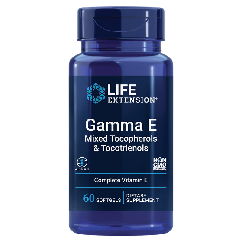 Life Extension Gamma E Mixed Tocopherols & Tocotrienols - Complete Spectrum of Vitamin E for Antioxidant Protection - Gluten-Free, Non-GMO - 60 Softgels 60 Count (Pack of 1) - NewNest Australia