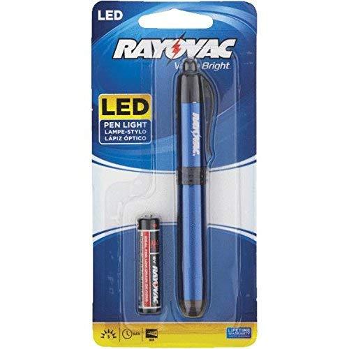 Rayovac Pen Flashlight, Value Bright Aluminum Pen Flash light - High Mode LED Flashlight for Pockets, Purses and Desks (BEPN1AAA-BTA) - NewNest Australia