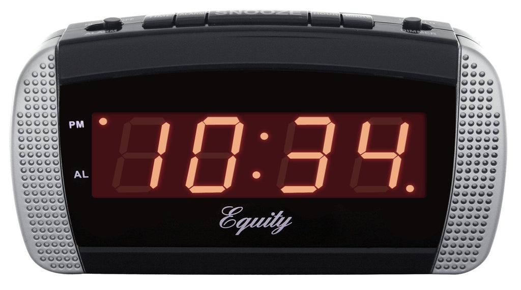 NewNest Australia - Equity by La Crosse 30240 Super Loud LED Alarm Clock,Black/Silver 