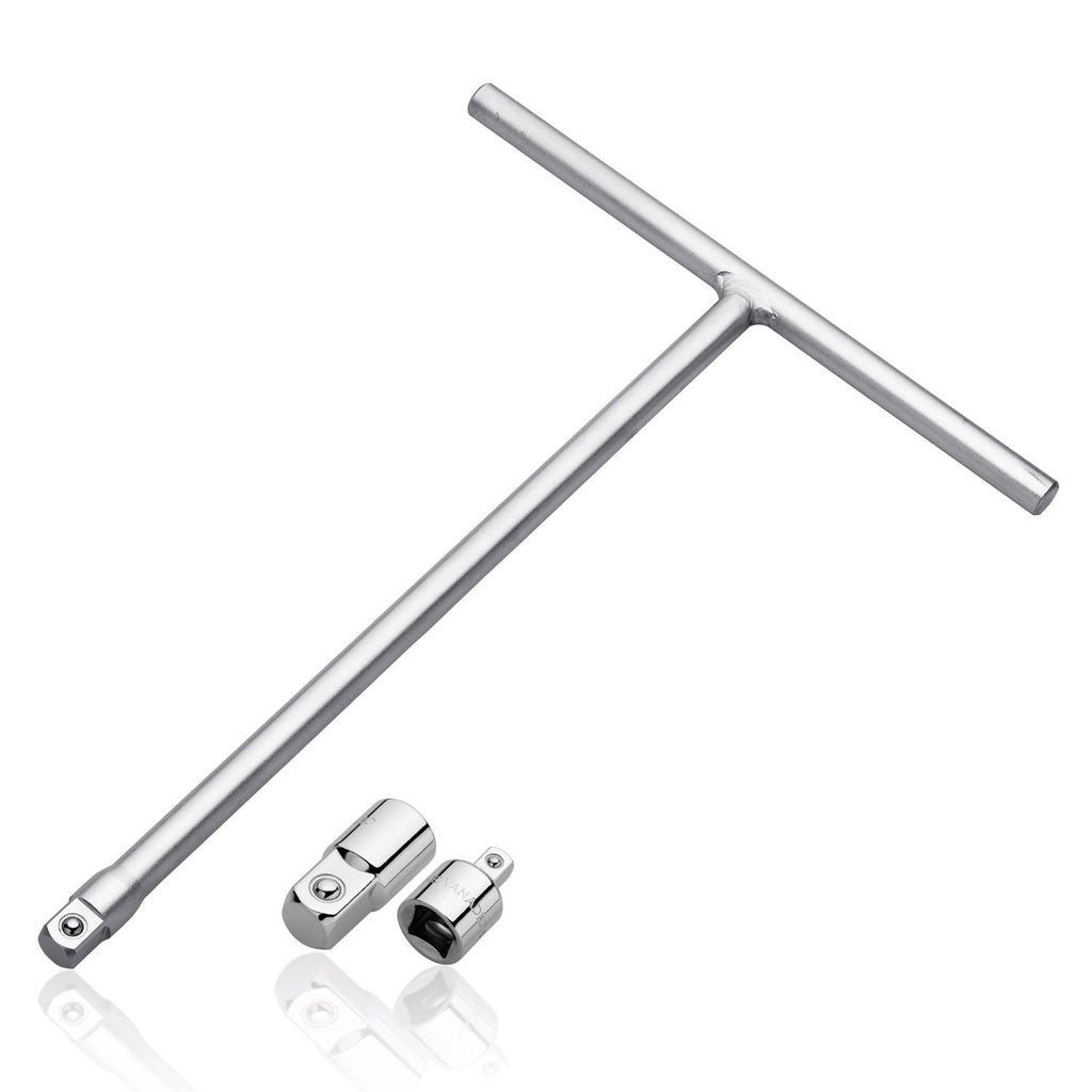 NEIKO 01135A 3/8" Drive T Handle Wrench | 11” Length | Includes 1/4" and 1/2” Adaptors | Cr-V Steel - NewNest Australia