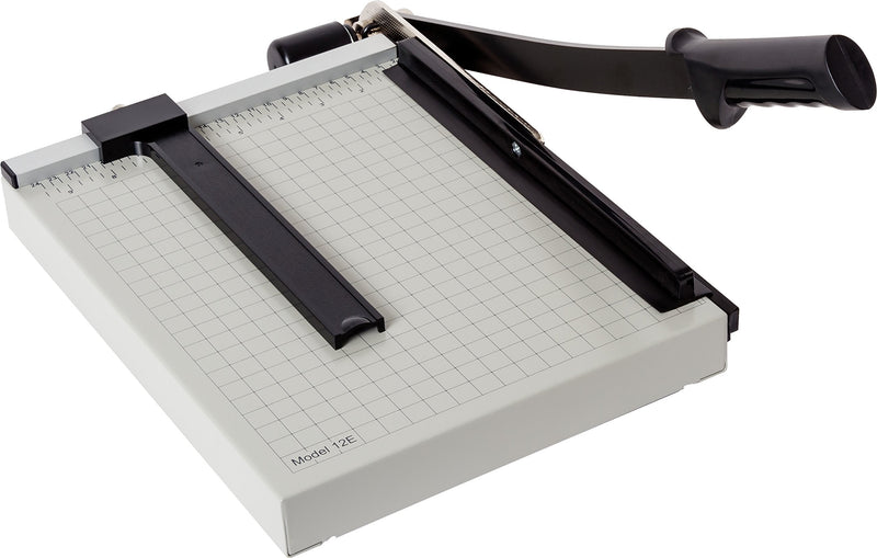 Dahle 12e Vantage Paper Trimmer, 12" Cut Length, 15 Sheet, Automatic Clamp, Adjustable Guide, Metal Base with 1/2" Gridlines, Guillotine Paper Cutter Cut Length: 12" - NewNest Australia