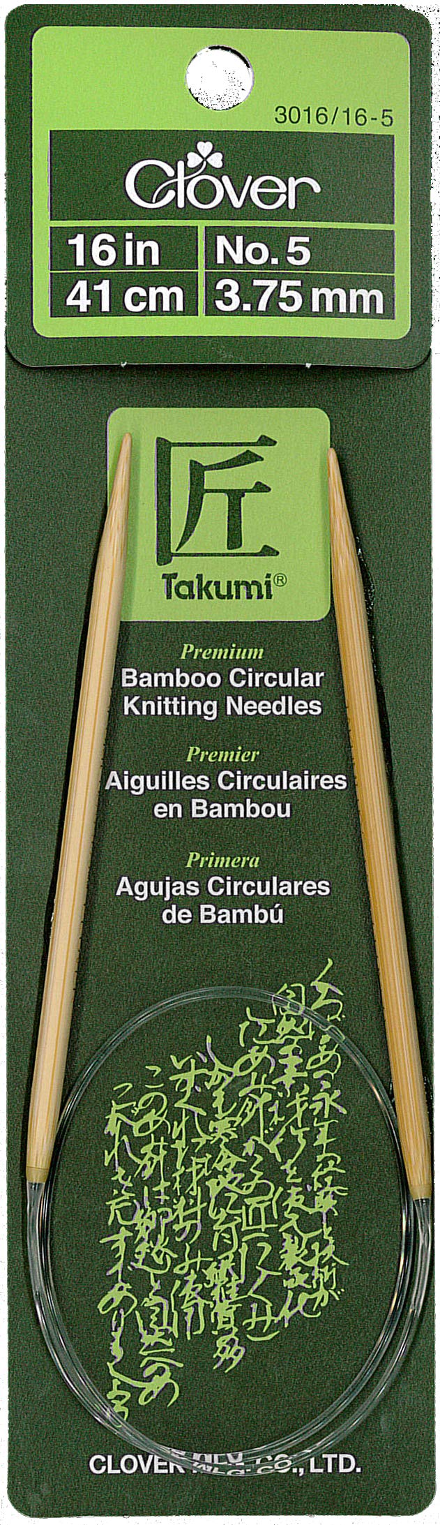 Clover 3016/16-05 Takumi Bamboo Circular 16-Inch Knitting Needles, Size 5 - NewNest Australia